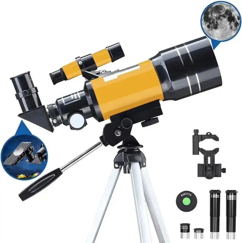 Eyepice Telescope Astronomical Profesional 70x300mm Planet with Phone Adapter
Eyepice Telescope Astronomical Profesional 70x300mm Planet with Phone Adapter