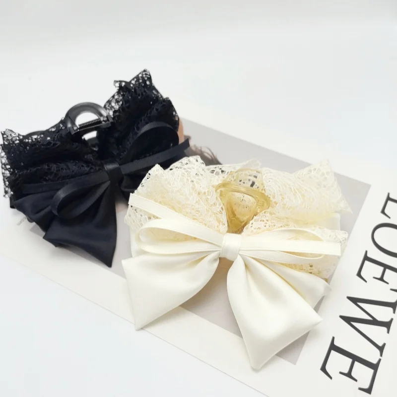 Lace & Satin Bow Dual-Side Hair Claw Clip Elegant Hair Accessories for Women Wedding/Party/Daily Hairstyles 집게핀 Заколка
Lace & Satin Bow Dual-Side Hair Claw Clip Elegant Hair Accessories for Women Wedding/Party/Daily Hairstyles 집게핀 Заколка