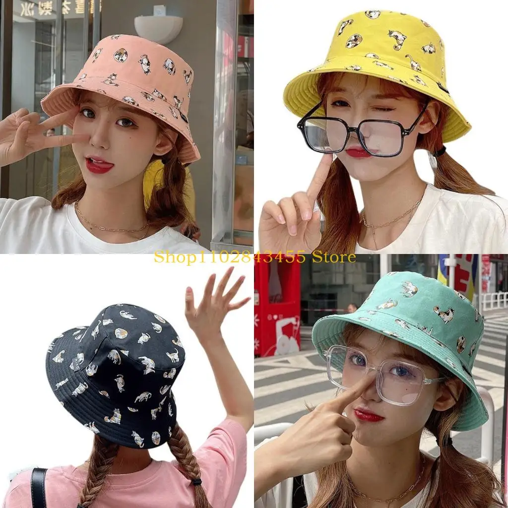 49MC Trendy Double-sided Fisherman Hat Niche for Cat Pattern Basin Hat All-match Bucket Cap Surprise Gift for Valentine's Day
49MC Trendy Double-sided Fisherman Hat Niche for Cat Pattern Basin Hat All-match Bucket Cap Surprise Gift for Valentine's Day