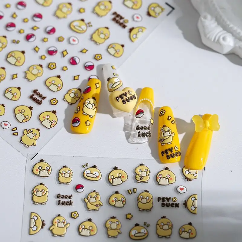 Hot Sale Pokemon Psyduck Pikachu 3D Embossed Nail Art Stickers Cute Japanese Self-adhesive Nail Decor Gift for Fans
Hot Sale Pokemon Psyduck Pikachu 3D Embossed Nail Art Stickers Cute Japanese Self-adhesive Nail Decor Gift for Fans