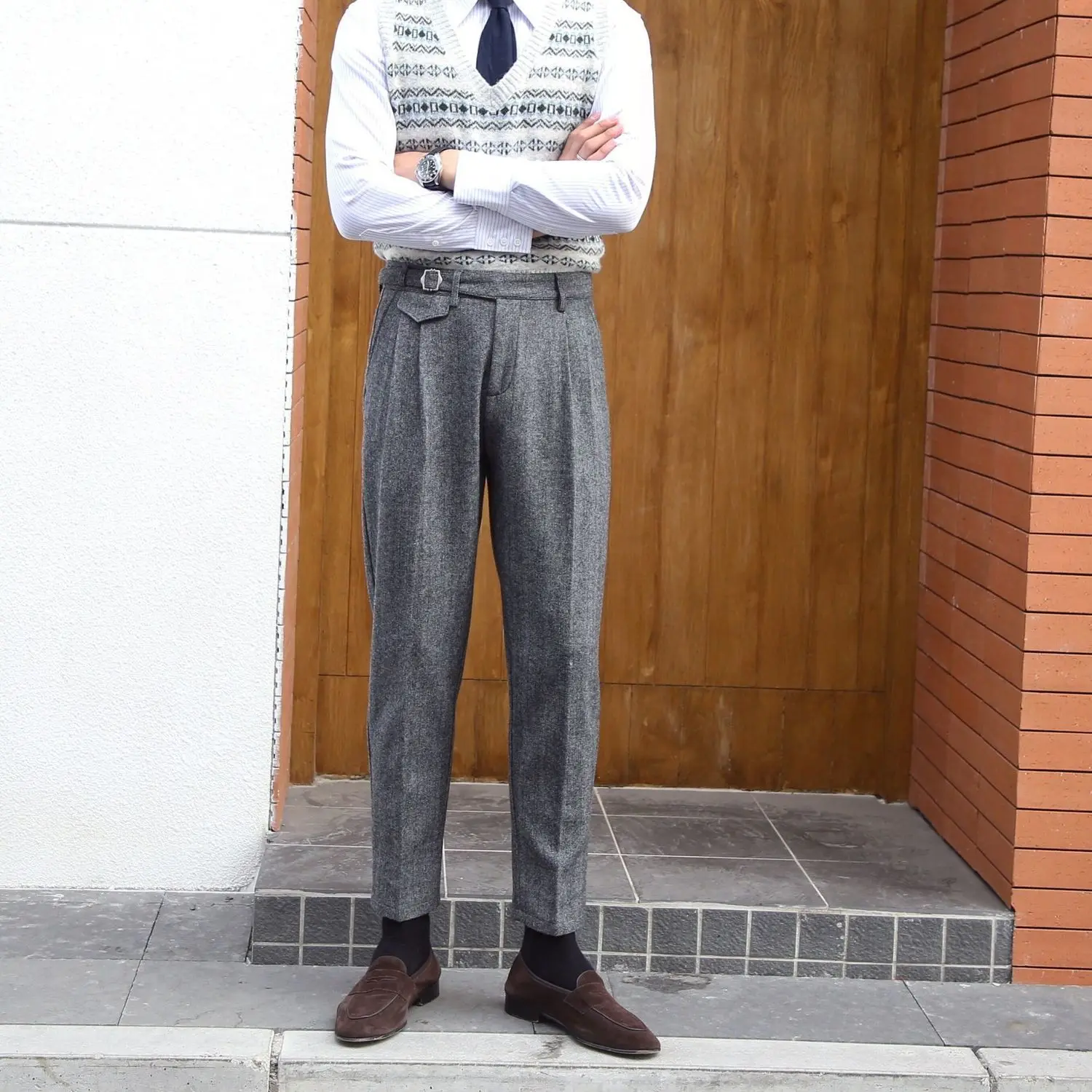 2023 Men Autumn Winter Fashion High Waisted Casual Suit Pants Male Office Woolen Trousers Men Retro Loose Straight Pants W110
2023 Men Autumn Winter Fashion High Waisted Casual Suit Pants Male Office Woolen Trousers Men Retro Loose Straight Pants W110