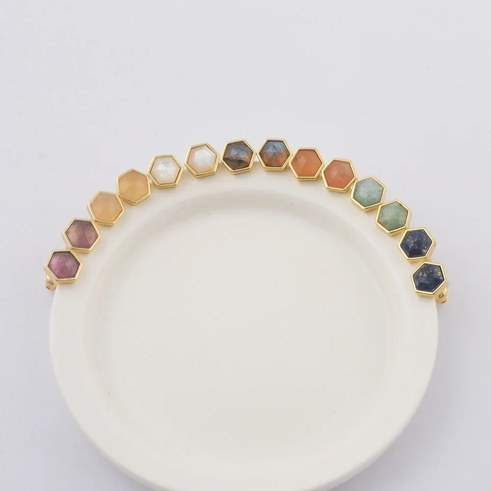 BOROSA Hexagon Natural Stone Stud Earrings Multi-Kind Quartz Stone Piercing Earring For Women Friendship Jewelry Wholesale
BOROSA Hexagon Natural Stone Stud Earrings Multi-Kind Quartz Stone Piercing Earring For Women Friendship Jewelry Wholesale