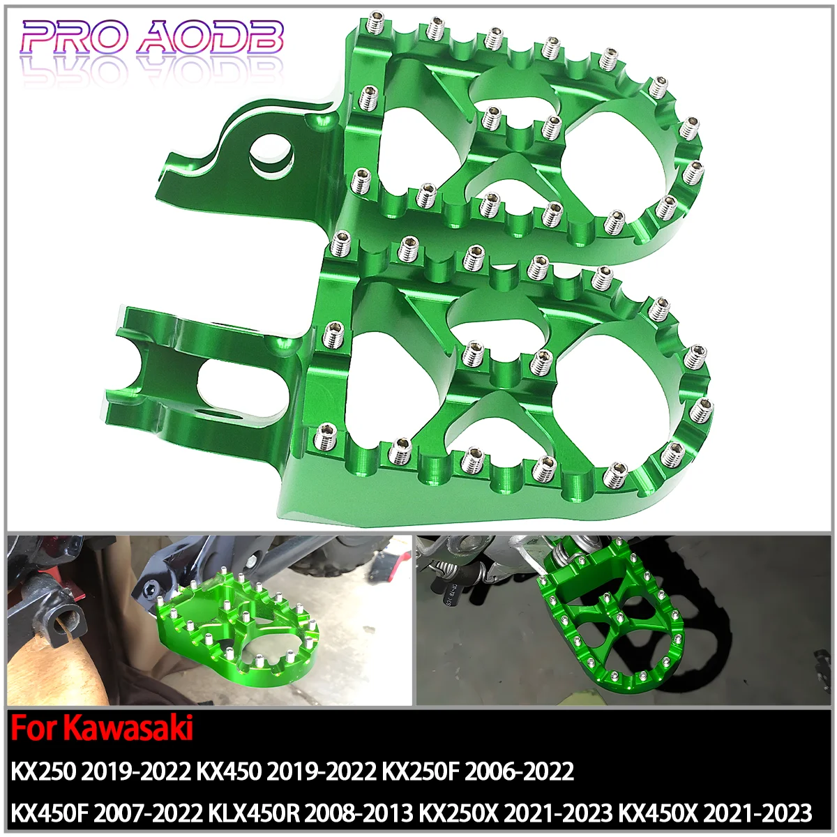 Motorcycle CNC FootRest Footpegs Foot Pegs Pedals For Kawasaki KX250F KX450F 2006-2021 KX250X KX450X 2021-2023 KLX450R 2008-2013
Motorcycle CNC FootRest Footpegs Foot Pegs Pedals For Kawasaki KX250F KX450F 2006-2021 KX250X KX450X 2021-2023 KLX450R 2008-2013