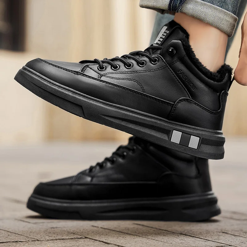 Winter Men's Boots with Fur High Quanlity Men Cotton Boots Fashion Men Casual Shoes Leather Man Work Boots Plus Warm Ankle Boots
Winter Men's Boots with Fur High Quanlity Men Cotton Boots Fashion Men Casual Shoes Leather Man Work Boots Plus Warm Ankle Boots