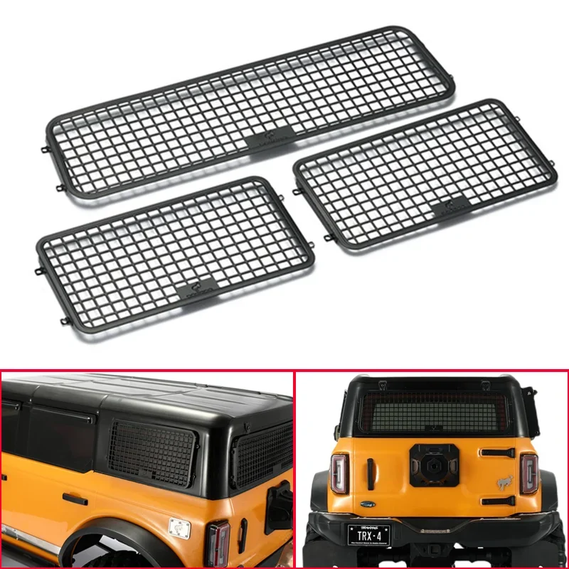 Сетка для боковых и задних окон Traxxas TRX4 Ford Bronco, детали для самостоятельной сборки, 1 комплект, металлическая моделирующая сетка для окон, 1/10 
Сетка для боковых и задних окон Traxxas TRX4 Ford Bronco, детали для самостоятельной сборки, 1 комплект, металлическая моделирующая сетка для окон, 1/10