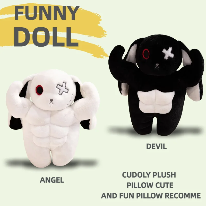 Devil And Angel Rabbit Doll Dark Demon Series Muscle Rabbit Plush Toy Black,White Rabbit Plush Doll Kid Birthday Gift Xmas Gift
Devil And Angel Rabbit Doll Dark Demon Series Muscle Rabbit Plush Toy Black,White Rabbit Plush Doll Kid Birthday Gift Xmas Gift