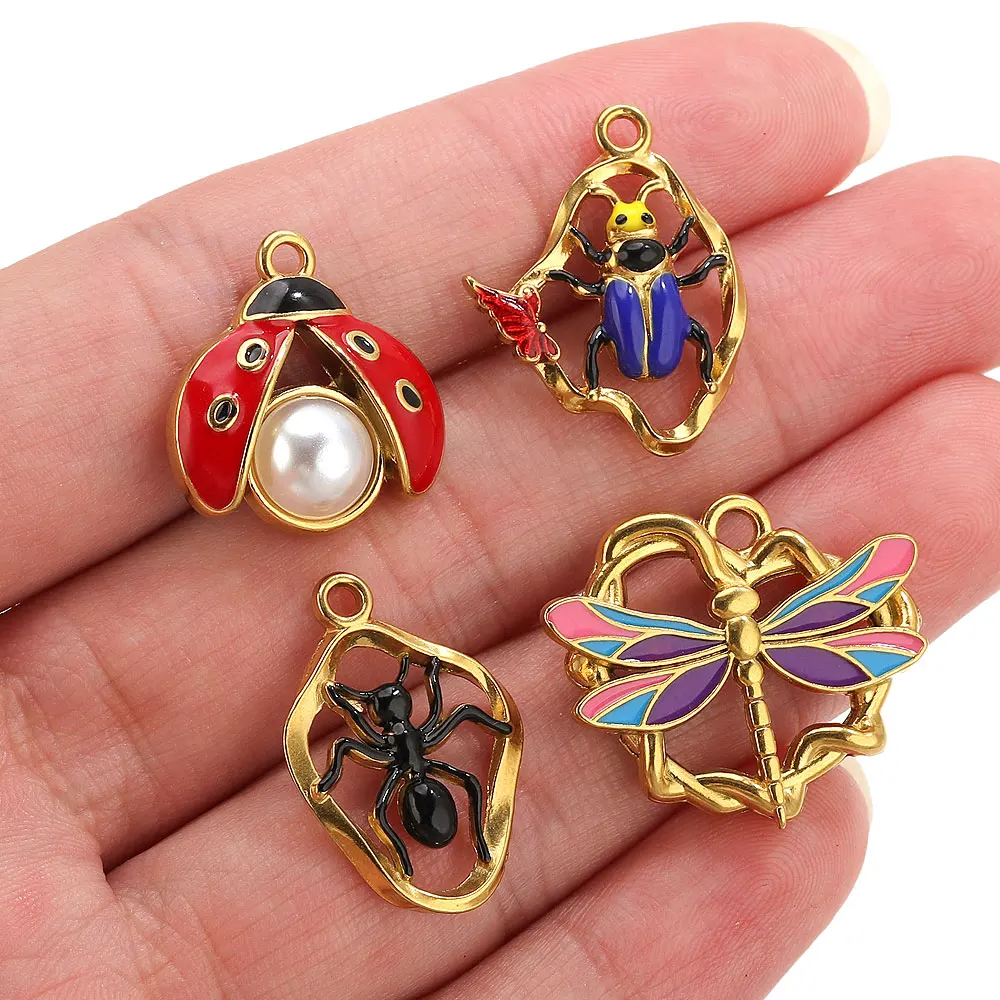 2pcs Stainless Steel Enamel Insect Charms For Jewelry Making Dragonfly Ants Ladybug Pendants Jewelry DIY Necklace Charm Crafts
2pcs Stainless Steel Enamel Insect Charms For Jewelry Making Dragonfly Ants Ladybug Pendants Jewelry DIY Necklace Charm Crafts