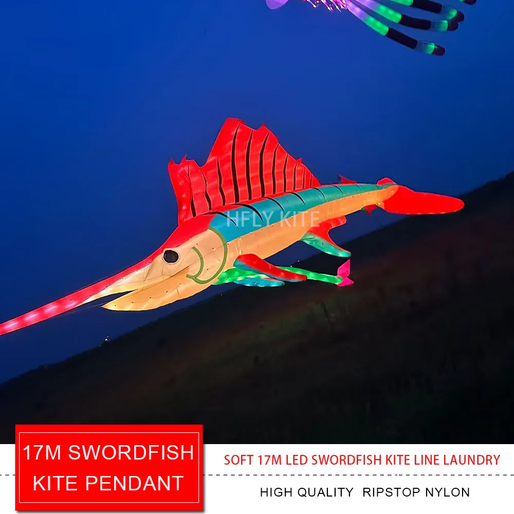 HFLY Новое поступление, мягкий надувной гигантский 17 м светодиодный змей-рыба-меч, линия для стирки для взрослых, высококачественный нейлоновый воздушный змей для ночного шоу, подвеска
HFLY Новое поступление, мягкий надувной гигантский 17 м светодиодный змей-рыба-меч, линия для стирки для взрослых, высококачественный нейлоновый воздушный змей для ночного шоу, подвеска