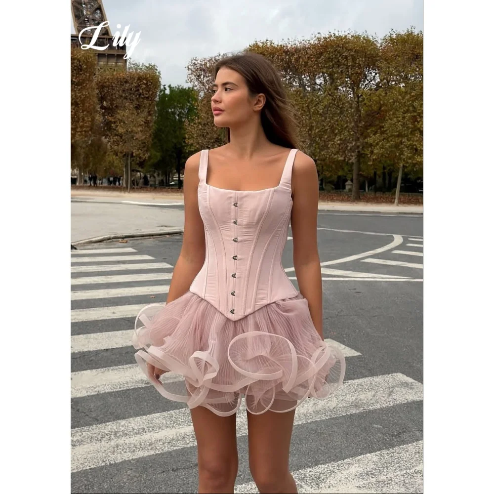 Lily Blush Pink Prom Dress Strappy Corset Evening Dress with Voluminous Tulle Skirt Short Party Dress Homecoming Gown Customized
Lily Blush Pink Prom Dress Strappy Corset Evening Dress with Voluminous Tulle Skirt Short Party Dress Homecoming Gown Customized