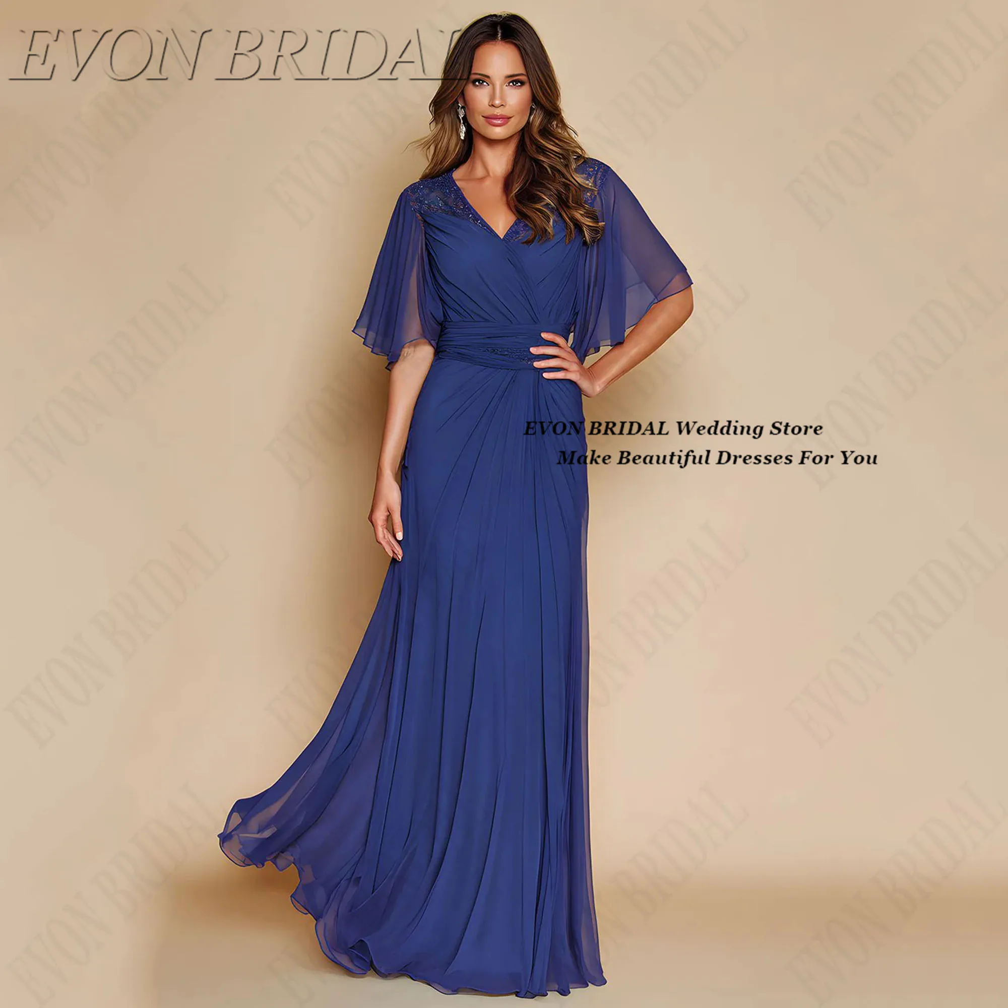 Batwing Sleeve Mother Of The Bride Dress Plus Size Chiffon V Neck Evening Dresses Customized Wedding Guest Dress EVON BRIDAL
Batwing Sleeve Mother Of The Bride Dress Plus Size Chiffon V Neck Evening Dresses Customized Wedding Guest Dress EVON BRIDAL