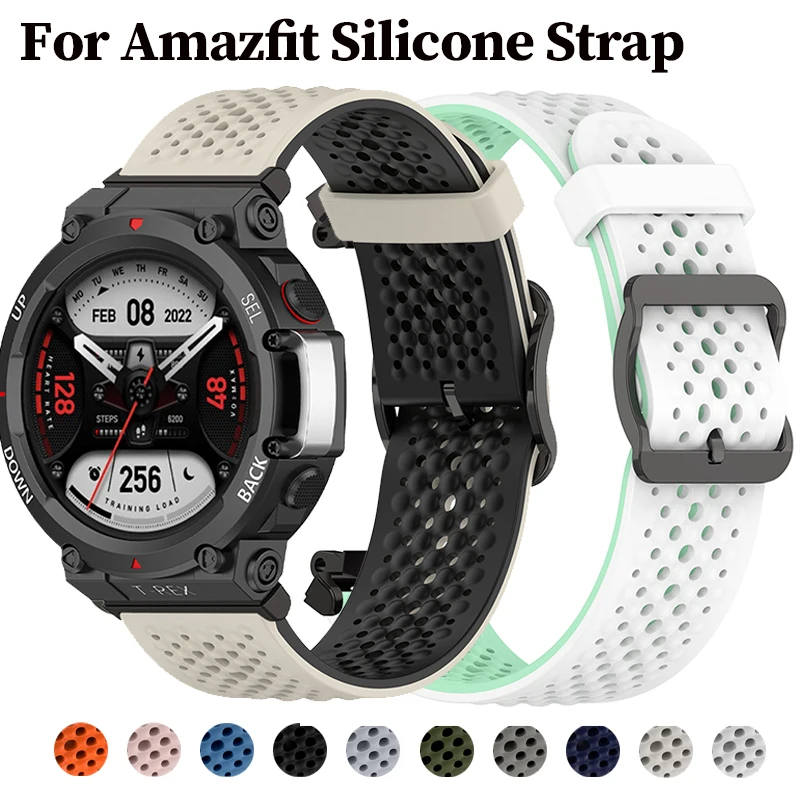 Дышащий силиконовый кожаный ремешок для умных часов Amazfit T-Rex 3 T-Rex 2, браслет Huami Amazfit T-Rex/2ultra, браслет Correa
Дышащий силиконовый кожаный ремешок для умных часов Amazfit T-Rex 3 T-Rex 2, браслет Huami Amazfit T-Rex/2ultra, браслет Correa