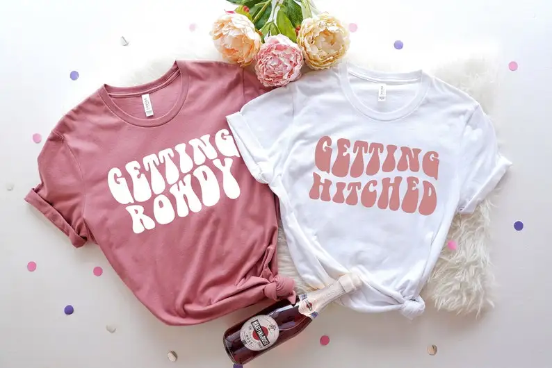 Bachelorette Party Shirts, Getting Hitched, Getting Rowdy Team Bride Bridesmaid Group Wedding Party Group 100%Cotton Streetwear
Bachelorette Party Shirts, Getting Hitched, Getting Rowdy Team Bride Bridesmaid Group Wedding Party Group 100%Cotton Streetwear