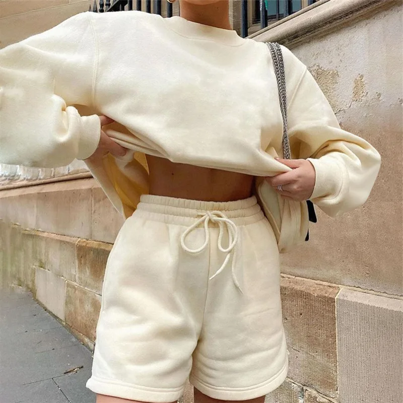 Women Tracksuit Long Sleeve O Neck Drawstring 2025 Two Pieces Shorts Sets Sweatshirts Pullover Casual Solid Pockets Short Pants
Women Tracksuit Long Sleeve O Neck Drawstring 2025 Two Pieces Shorts Sets Sweatshirts Pullover Casual Solid Pockets Short Pants