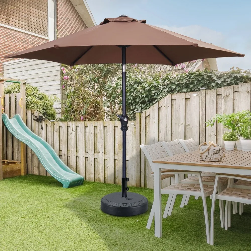 7.5 ft Patio Umbrella and Umbrella Base with Tilt and Crank, Adjustable Outdoor Market Umbrellas (Coffee)
7.5 ft Patio Umbrella and Umbrella Base with Tilt and Crank, Adjustable Outdoor Market Umbrellas (Coffee)