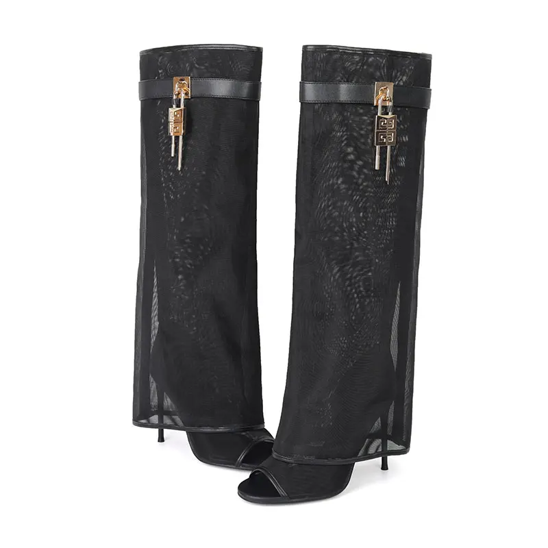 Women's high heels, knee high boots, round pointed, exposed teeth, fresh, party, hiking performance, novelty
Women's high heels, knee high boots, round pointed, exposed teeth, fresh, party, hiking performance, novelty