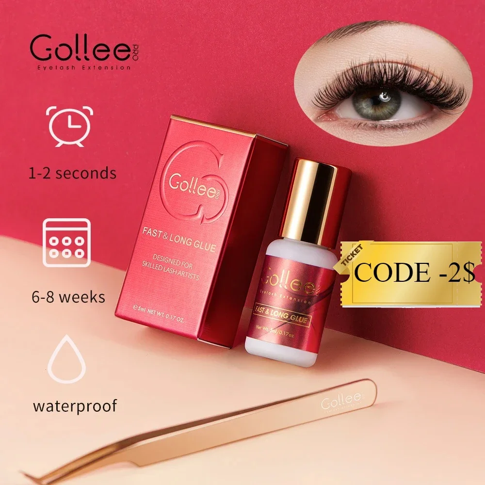 Gollee Eyelash Extension Glue 1-2s Fast drying eyelash adhesive golle Waterproof and sweatproof Lash Extension Supplies Makeup
Gollee Eyelash Extension Glue 1-2s Fast drying eyelash adhesive golle Waterproof and sweatproof Lash Extension Supplies Makeup