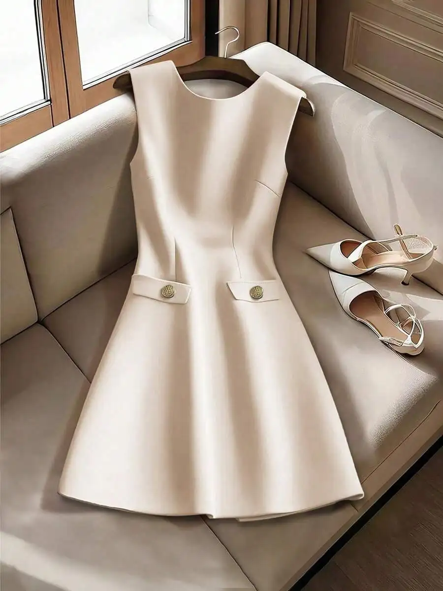 Elegant Button Decor Sleeveless Plus Size Dress Summer
Elegant Button Decor Sleeveless Plus Size Dress Summer