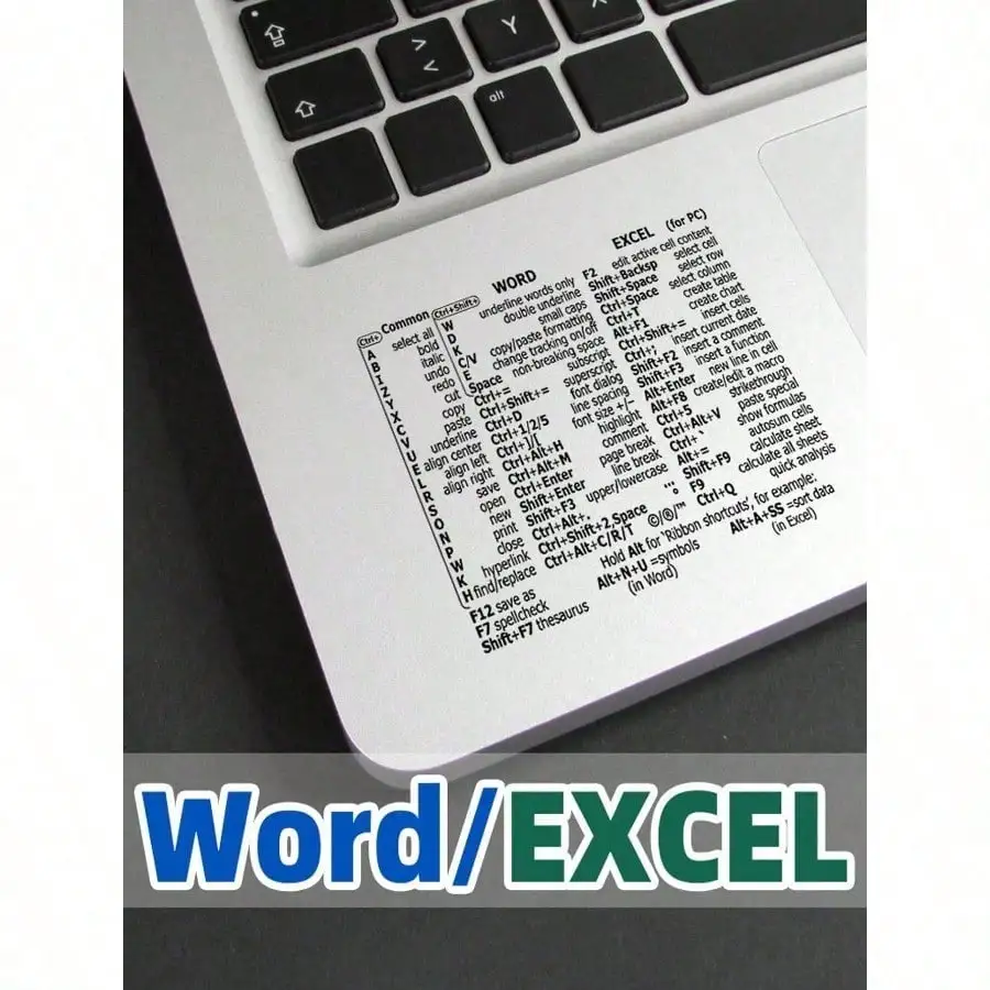 Наклейка-стикер с клавишами быстрого доступа для Windows/WORD (1 или 2 шт.), не требует вырезания, для ежедневного декора ноутбука
Наклейка-стикер с клавишами быстрого доступа для Windows/WORD (1 или 2 шт.), не требует вырезания, для ежедневного декора ноутбука