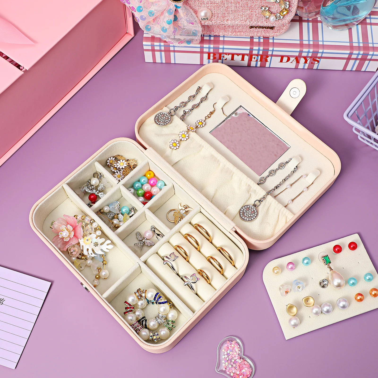 Portable Jewelry Box Large Capacity Compartment Organizer Jewelry Case Holder for Earrings Necklaces Bracelets Storage and
Portable Jewelry Box Large Capacity Compartment Organizer Jewelry Case Holder for Earrings Necklaces Bracelets Storage and