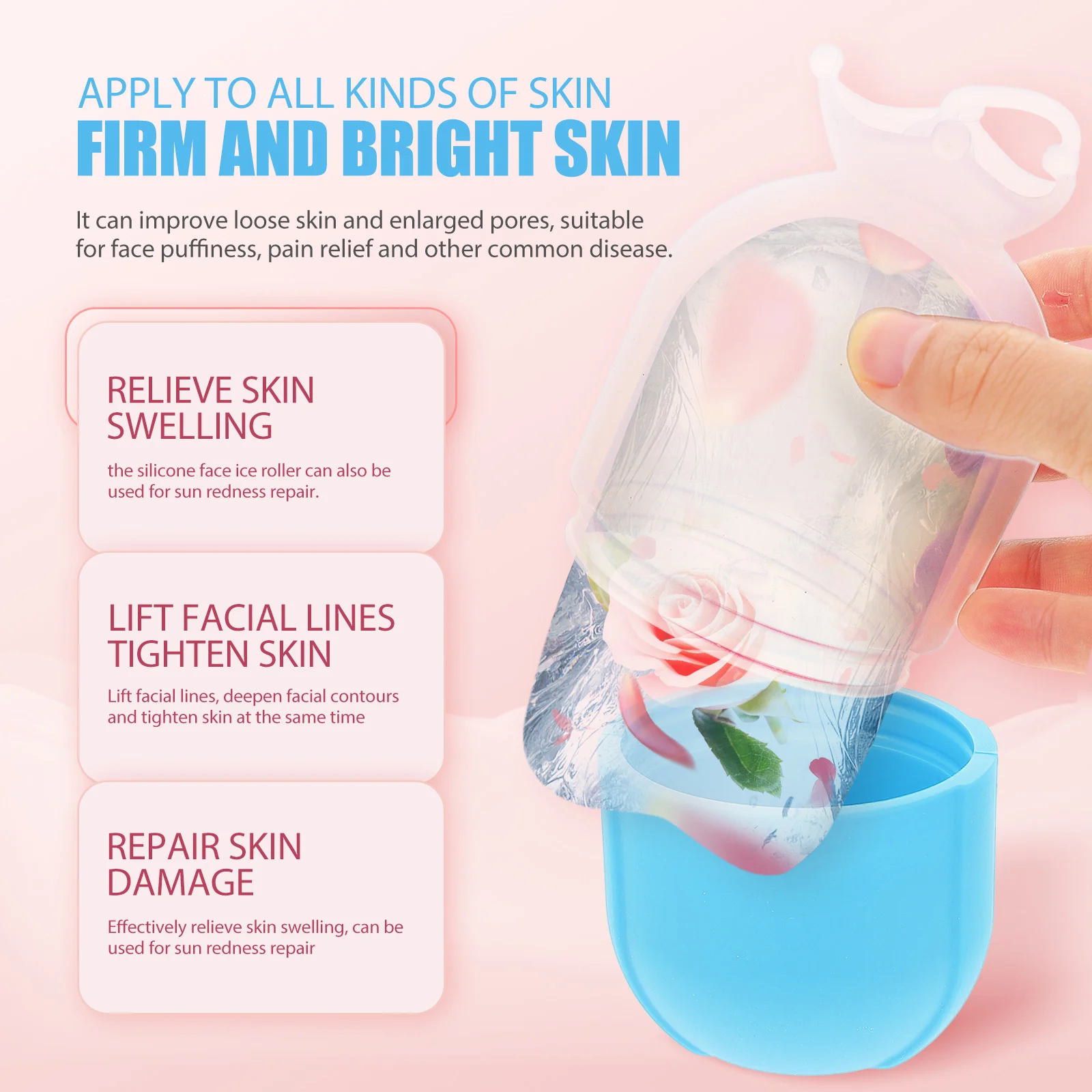 Silicone Face Mold For Cooling Puffiness Relief, Facial Massage Tool, Face Beauty Roller For Redness Repair
Silicone Face Mold For Cooling Puffiness Relief, Facial Massage Tool, Face Beauty Roller For Redness Repair