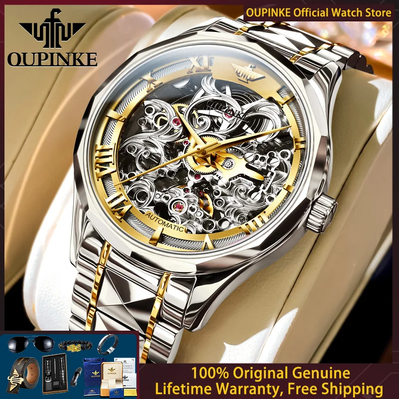 OUPINKE 3168 Original Luxury Men Watch Brand Business Automatic Mechanical Watch Sapphire Mirror Tungsten Steel Hollow Men Watch
OUPINKE 3168 Original Luxury Men Watch Brand Business Automatic Mechanical Watch Sapphire Mirror Tungsten Steel Hollow Men Watch