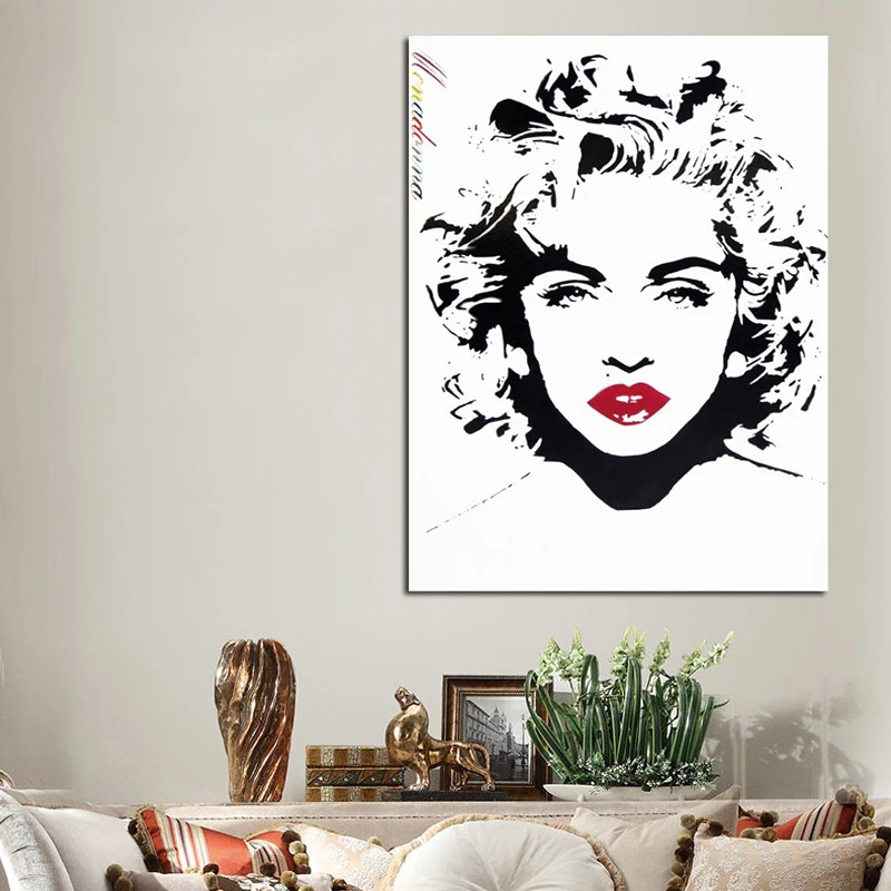 YWDECOR Popular Star Madonna Red Lips Spray Painting on Canvas Painting Poster Wall Art Picture Living Room Sofa Home Decoration
YWDECOR Popular Star Madonna Red Lips Spray Painting on Canvas Painting Poster Wall Art Picture Living Room Sofa Home Decoration