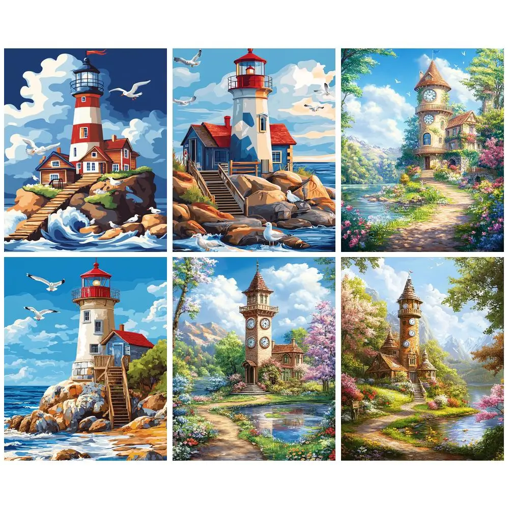 GATYZTORY Diy Diamond Painting Landscape Mosaic Picture Full Square Diamond Embroidery Lighthouse Cross Stitch Room Decor
GATYZTORY Diy Diamond Painting Landscape Mosaic Picture Full Square Diamond Embroidery Lighthouse Cross Stitch Room Decor