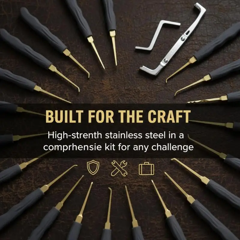 24PCS Titanium-Plated Car Unlock Extractor Set Locksmith And Auto Lock Pick Tools Combo Kit For Beginners/Pros
24PCS Titanium-Plated Car Unlock Extractor Set Locksmith And Auto Lock Pick Tools Combo Kit For Beginners/Pros