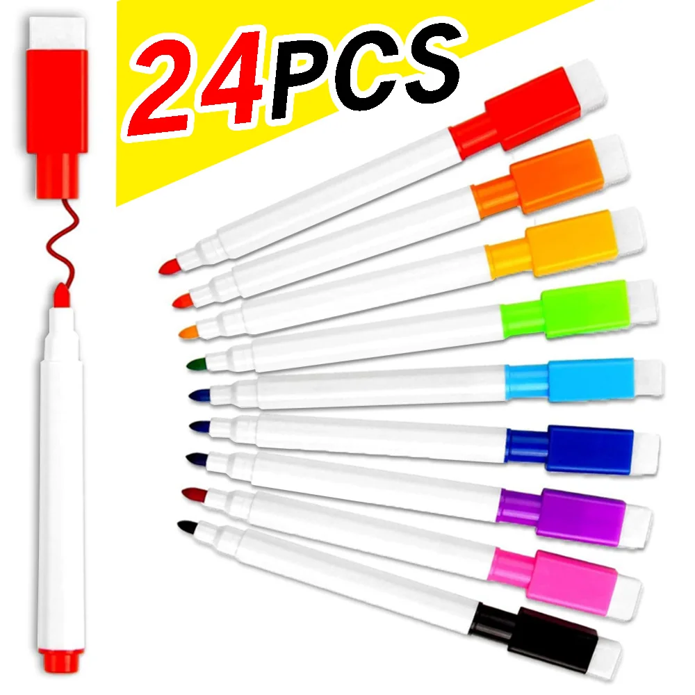 8-24Pcs 8 Colors Set Whiteboard Pens Bullet Tip Small Size No Magntic Whiteboard Dry Erase Markers Kids Graffiti Drawing Pens
8-24Pcs 8 Colors Set Whiteboard Pens Bullet Tip Small Size No Magntic Whiteboard Dry Erase Markers Kids Graffiti Drawing Pens