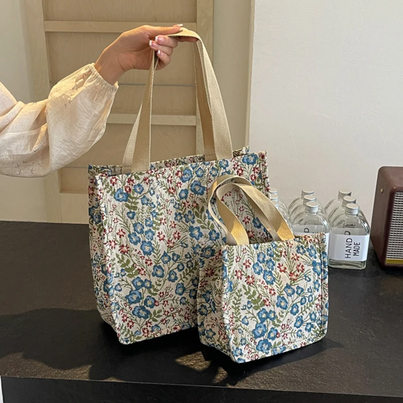 1PCS Flower Pattern Canvas Tote Bag Ladies Shopping Bag Larger Capacity Commuting Underarm Bag Outdoor Handbag Casual Lunch Bag
1PCS Flower Pattern Canvas Tote Bag Ladies Shopping Bag Larger Capacity Commuting Underarm Bag Outdoor Handbag Casual Lunch Bag