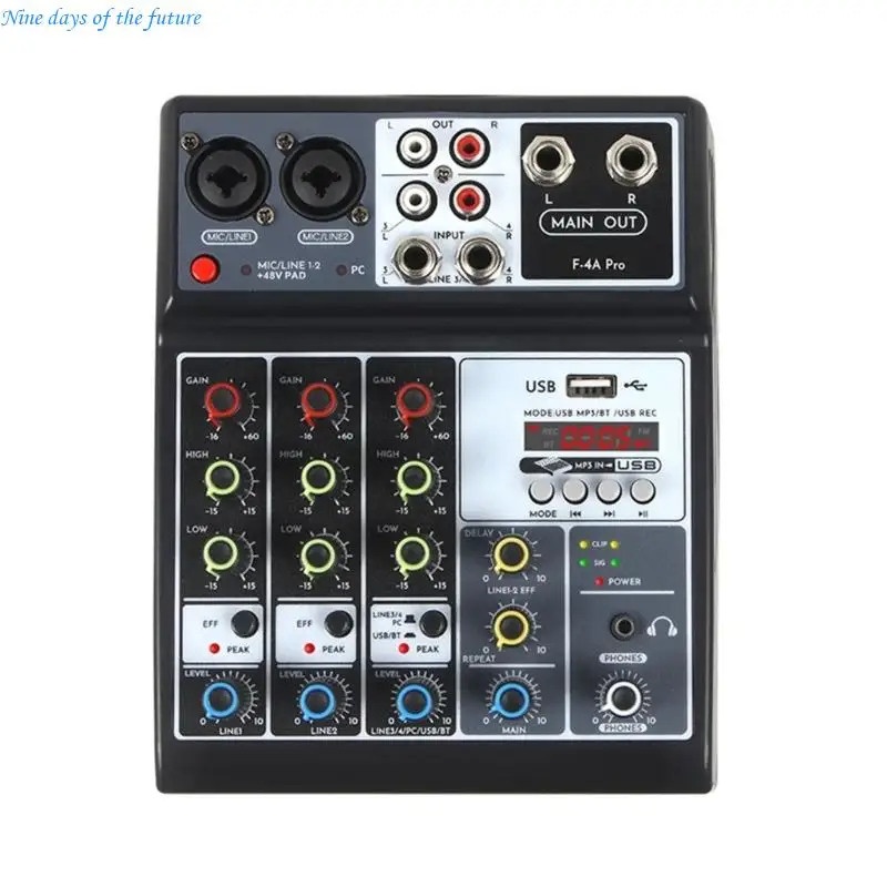 Professional 4 Input Mixer Bluetooth-compatible and USB for PC DJ Recording E65A
Professional 4 Input Mixer Bluetooth-compatible and USB for PC DJ Recording E65A