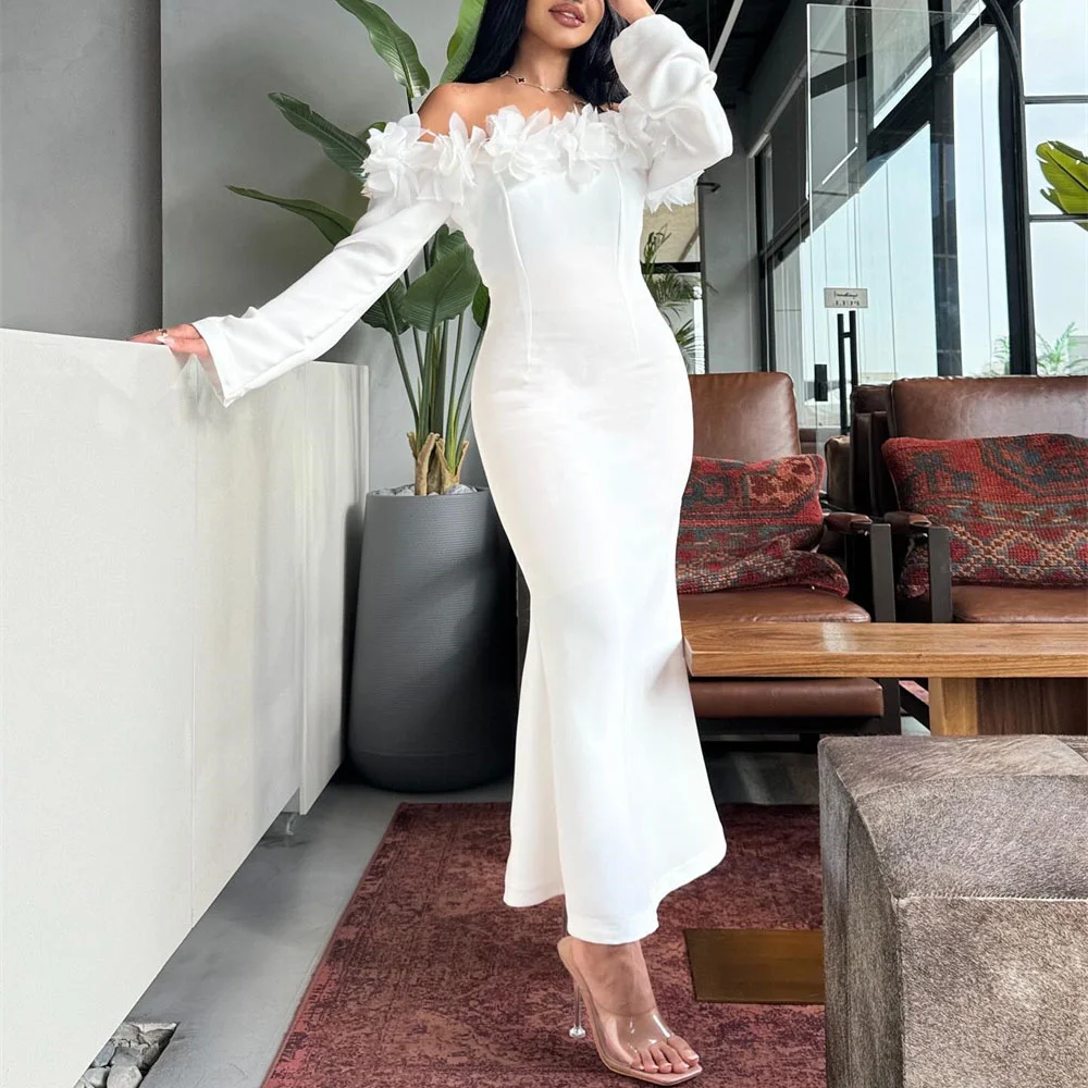 ROYET Flower Strapless Long Sleeve Luxury Formal Evening Dress For Woman Long Sleeve Mermaid Ankle Length Prom Gown Customized
ROYET Flower Strapless Long Sleeve Luxury Formal Evening Dress For Woman Long Sleeve Mermaid Ankle Length Prom Gown Customized