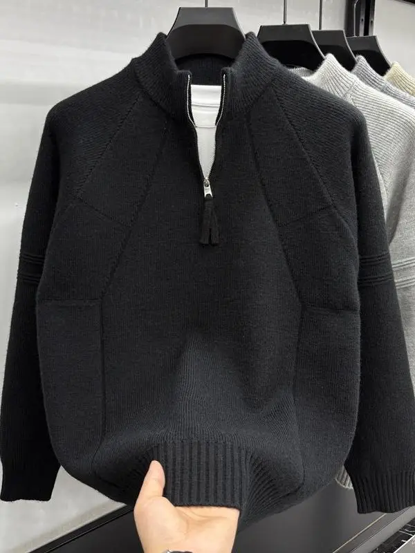 Мужской вязаный свитер на молнии с воротником, утепленный, для весны и осени, повседневный, модный, теплый, для отдыха, премиум-класса, в стиле кэжуал
Мужской вязаный свитер на молнии с воротником, утепленный, для весны и осени, повседневный, модный, теплый, для отдыха, премиум-класса, в стиле кэжуал