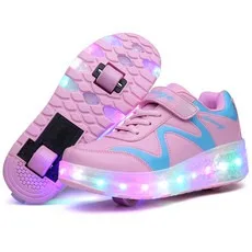 Children's leather double-wheel rechargeable LED light shoes, walking shoes, wheel shoes, outdoor roller skates kids sneakers
Children's leather double-wheel rechargeable LED light shoes, walking shoes, wheel shoes, outdoor roller skates kids sneakers