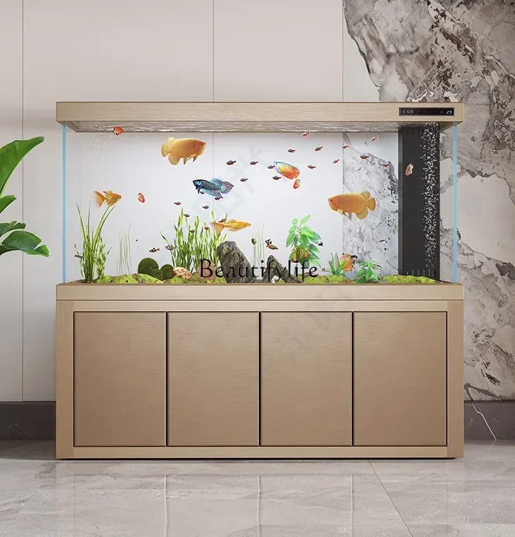 FG11Fish tank living room ultra-white glass large ecological bottom filter integrated whole set of dragon fish tank office
FG11Fish tank living room ultra-white glass large ecological bottom filter integrated whole set of dragon fish tank office