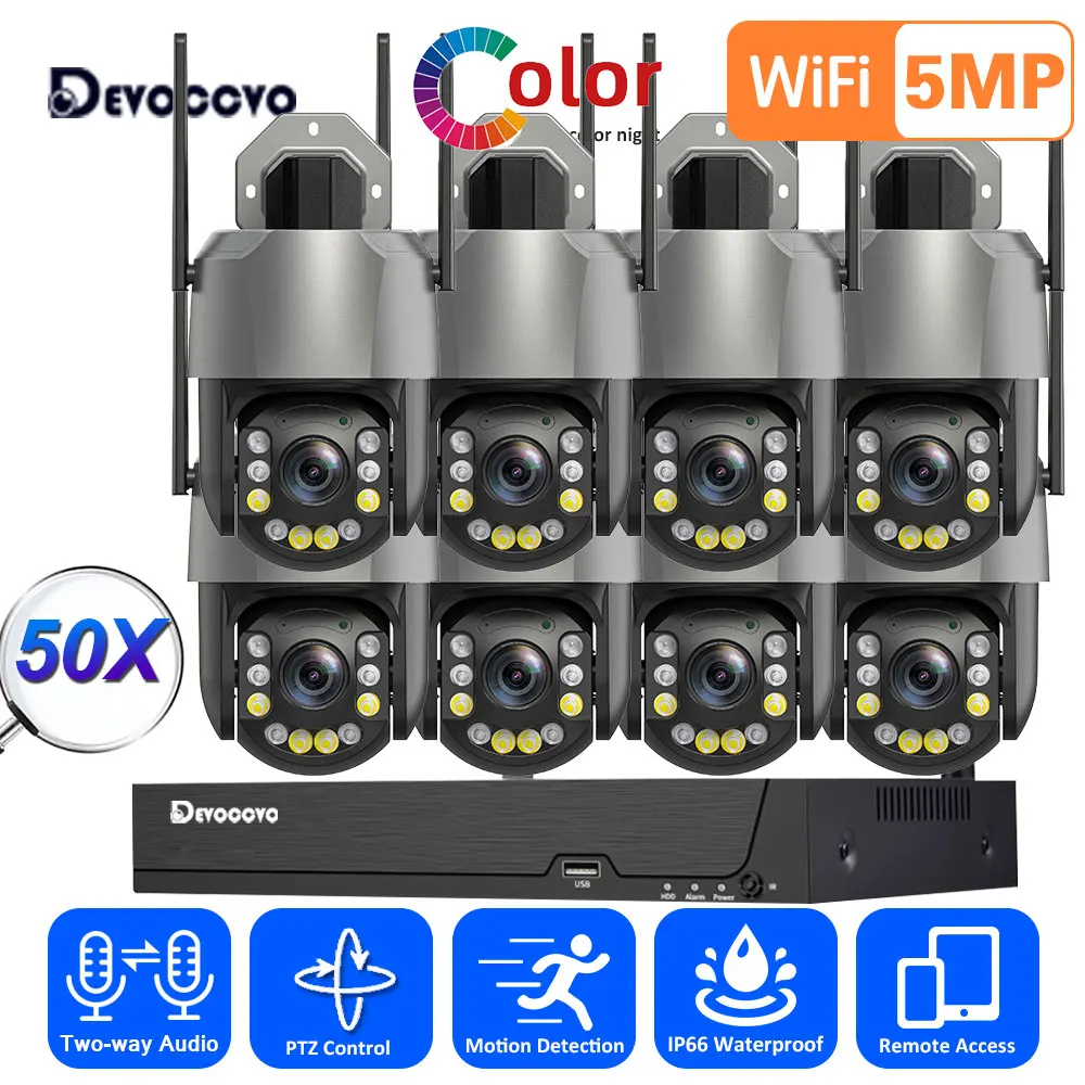 5MP 50X Zoom Wifi PTZ CCTV Camera Security System Kit 8CH Wifi NVR Set 2 Way Audio Wireless IP Camera Video Surveillance Kit 4CH
5MP 50X Zoom Wifi PTZ CCTV Camera Security System Kit 8CH Wifi NVR Set 2 Way Audio Wireless IP Camera Video Surveillance Kit 4CH