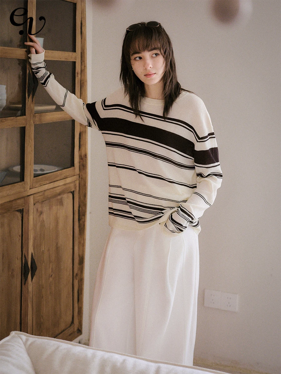Even Vintage Raseel Linen Asymmetrical Stripes Simple Long Sleeve T-Shirt Vintage Top Casual Style Soft Knitted Women's Shirt
Even Vintage Raseel Linen Asymmetrical Stripes Simple Long Sleeve T-Shirt Vintage Top Casual Style Soft Knitted Women's Shirt
