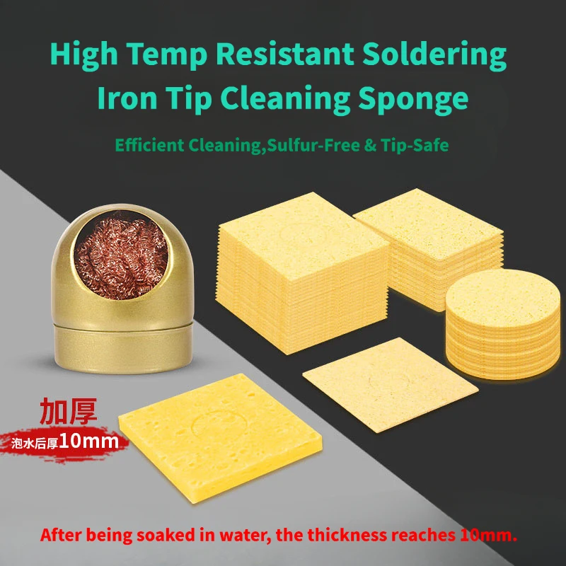 50 PCS High Temp Resistant Soldering Iron Tip Cleaning Sponge - Instant Use Eco-Friendly Thick Fast Sulfur-Free
50 PCS High Temp Resistant Soldering Iron Tip Cleaning Sponge - Instant Use Eco-Friendly Thick Fast Sulfur-Free