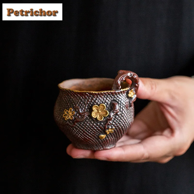 120ml Style Old Rock Clay Handmade Plum Blossom Teacup Zen Tea Bowl Mug Tea-tasting Personal Cup Jianzhan Master Cups Teaset
120ml Style Old Rock Clay Handmade Plum Blossom Teacup Zen Tea Bowl Mug Tea-tasting Personal Cup Jianzhan Master Cups Teaset