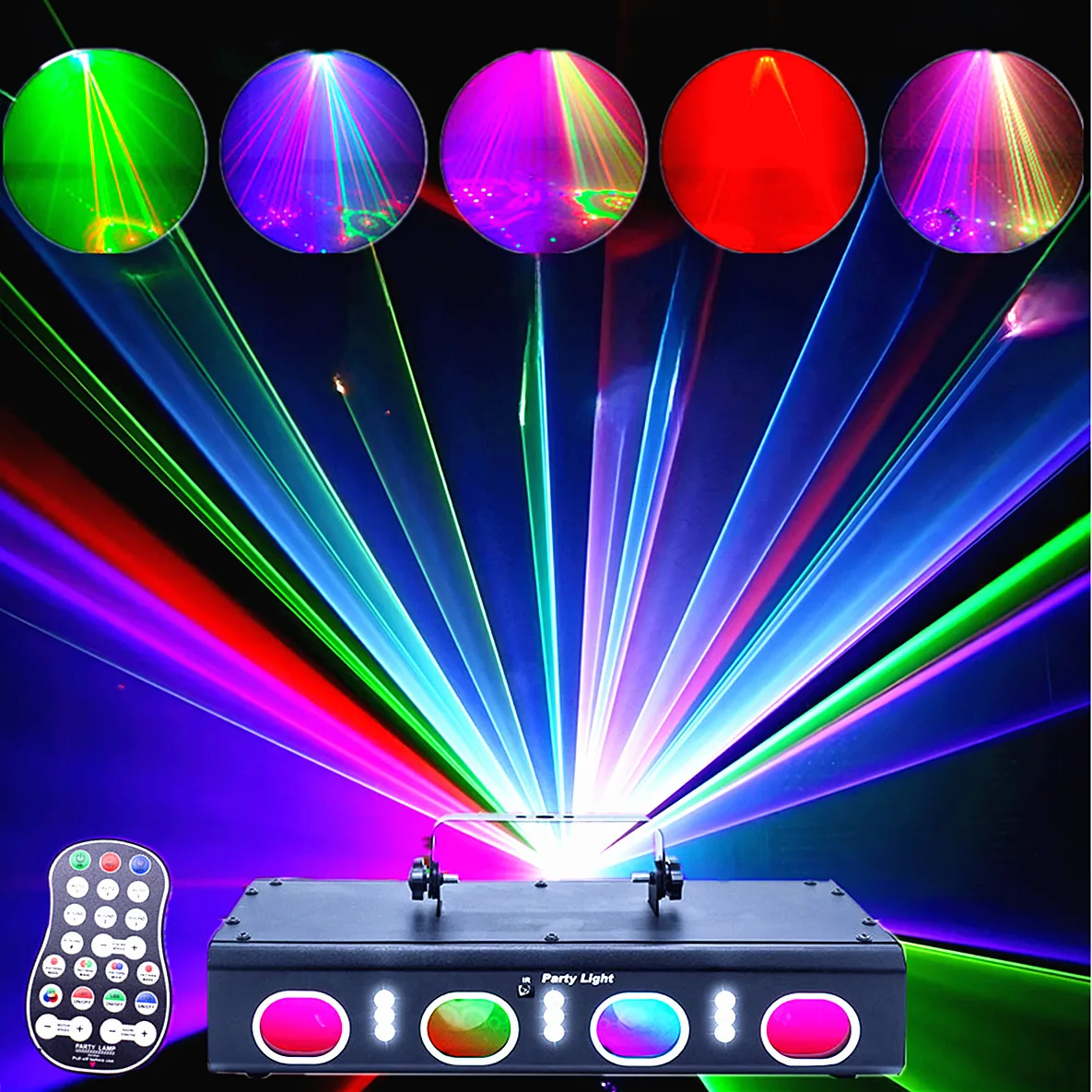 Party lights, DJ disco lights, 3D effect sound-sensing remote DMX control strobe lights, stage lights, projectors, home performa
Party lights, DJ disco lights, 3D effect sound-sensing remote DMX control strobe lights, stage lights, projectors, home performa