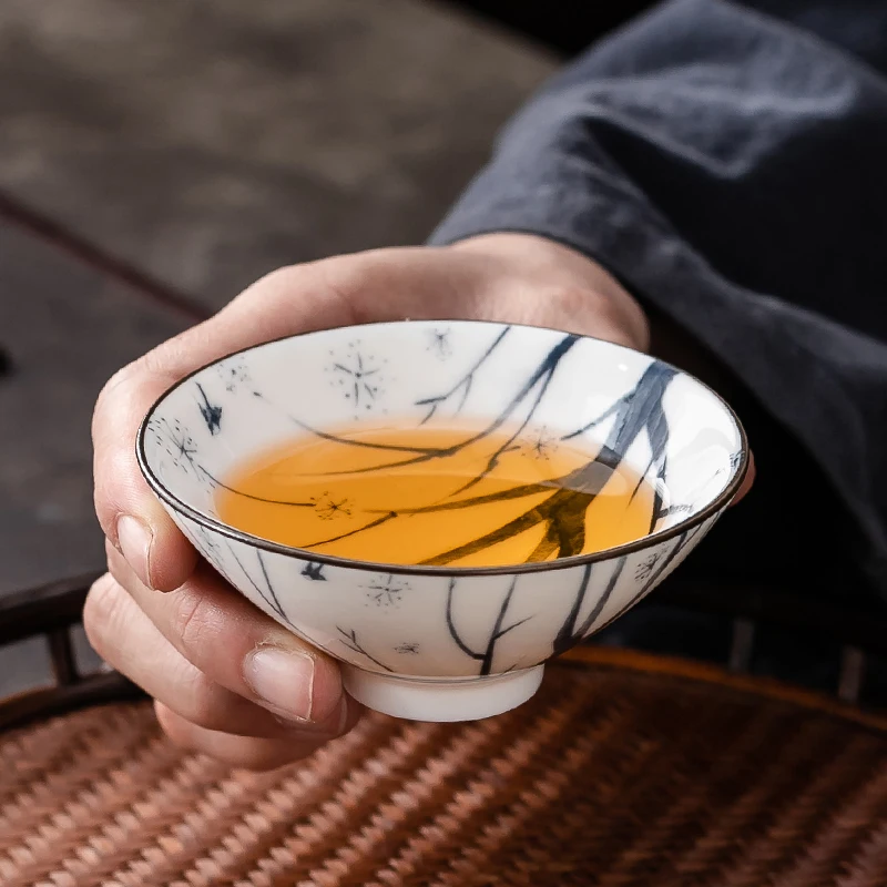 Chinese Teaware Supplies Blue and White Ceramic Teacup Handmade Boutique Master Cup Home Tea Ceremony Accessories Hat Cup
Chinese Teaware Supplies Blue and White Ceramic Teacup Handmade Boutique Master Cup Home Tea Ceremony Accessories Hat Cup