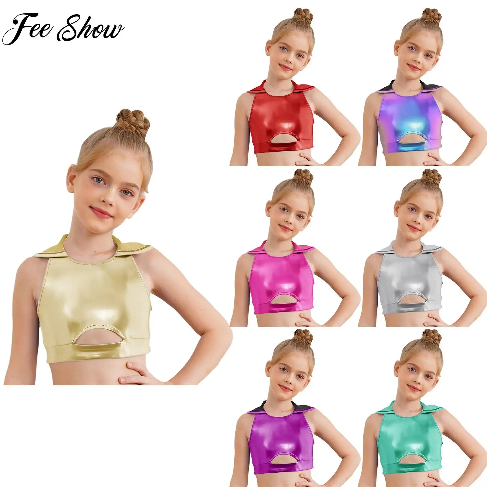 Детская майка с металлическим капюшоном для девочек, укороченный топ с вырезом спереди, спортивный жилет для джаза, хип-хопа, танцев, гимнастики, уличная одежда 
Детская майка с металлическим капюшоном для девочек, укороченный топ с вырезом спереди, спортивный жилет для джаза, хип-хопа, танцев, гимнастики, уличная одежда