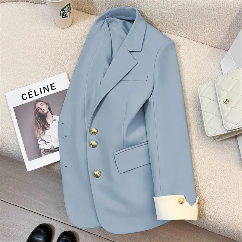 Elegant Women's Blazer Coat Fashion Stand Up Collar Long Sleeve Female Coats Spring Autumn Fashion Loose Office Lady Outwear
Elegant Women's Blazer Coat Fashion Stand Up Collar Long Sleeve Female Coats Spring Autumn Fashion Loose Office Lady Outwear