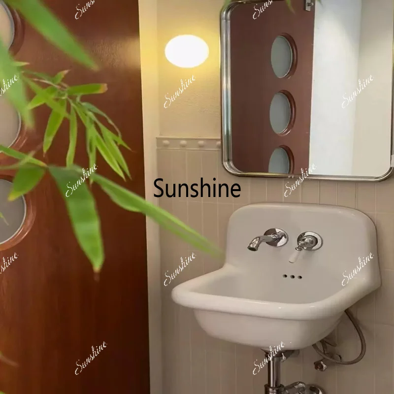 Wall-mounted wash basin wall hanging, small apartment bathroom balcony ceramic suspended
Wall-mounted wash basin wall hanging, small apartment bathroom balcony ceramic suspended