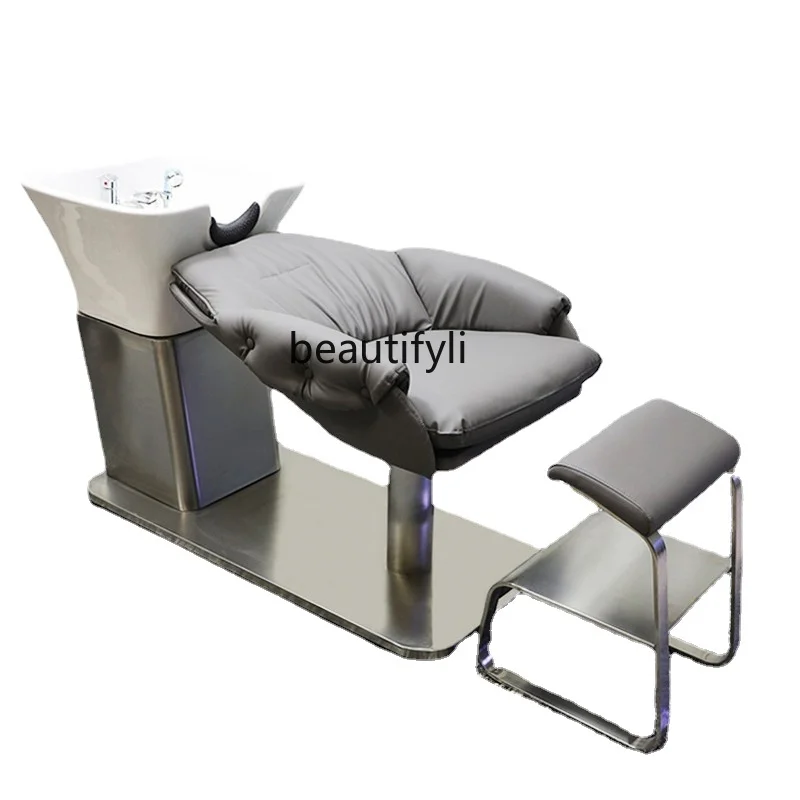 Barber Shop Shampoo Chair Simple Hairdressing Lying Half Stainless Steel Flushing Bed Ceramic Basin High-End for Hair Salon
Barber Shop Shampoo Chair Simple Hairdressing Lying Half Stainless Steel Flushing Bed Ceramic Basin High-End for Hair Salon