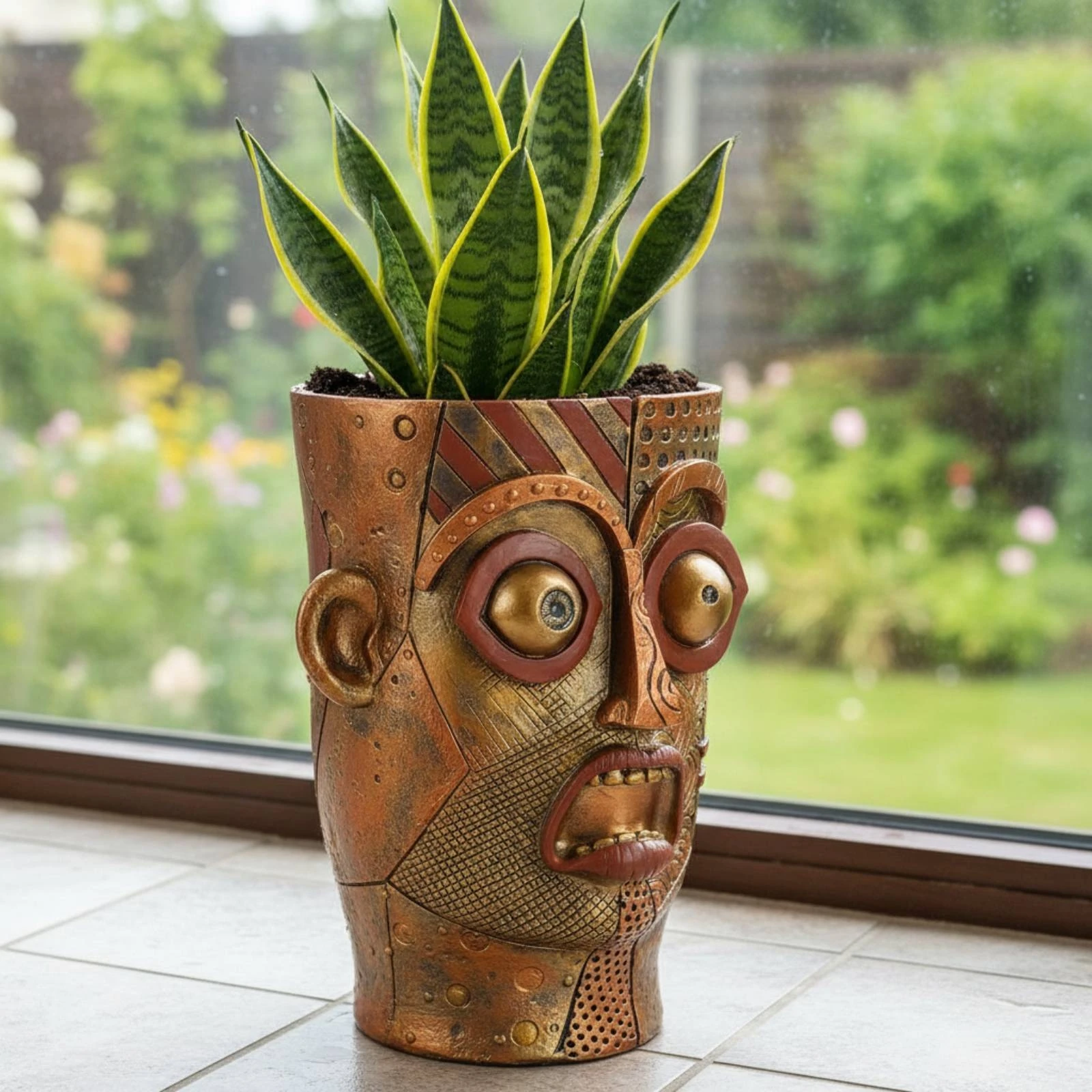 Human Face Planter Resin Face Planter House Decoration Lustrous Finish Cylindrical
Human Face Planter Resin Face Planter House Decoration Lustrous Finish Cylindrical