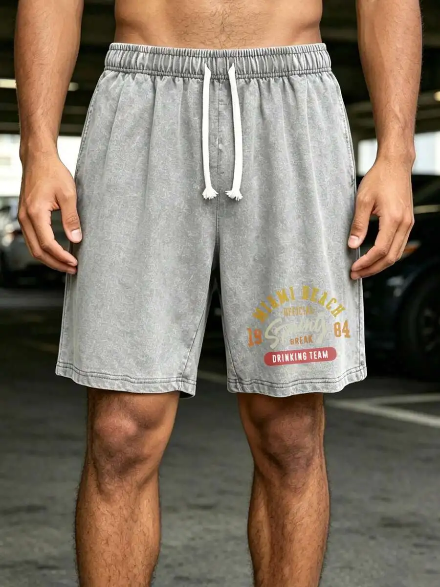 Men's Y2K Style Graphic Printed Washed Shorts, Retro Vintage Cotton Design, Casual Cool All-Match Daily Shorts For Vacation,
Men's Y2K Style Graphic Printed Washed Shorts, Retro Vintage Cotton Design, Casual Cool All-Match Daily Shorts For Vacation,