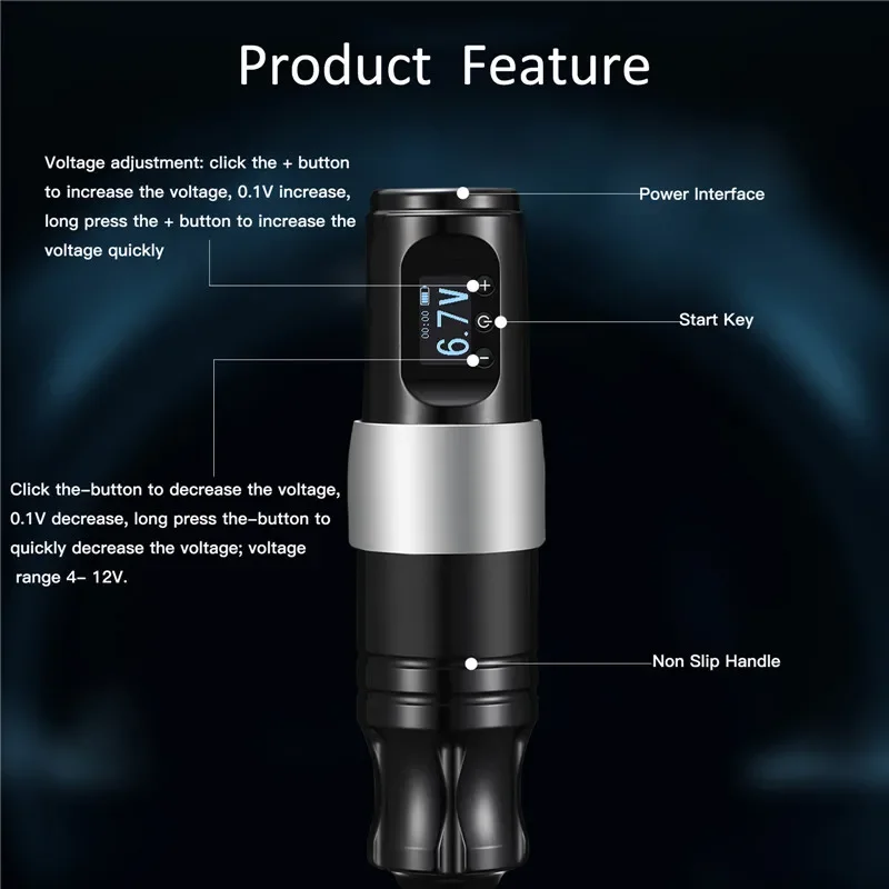 Rechargeable Wireless Pen Rotary Tattoo Pen Machine High Capacity Battery Digital Tattoo Gun
Rechargeable Wireless Pen Rotary Tattoo Pen Machine High Capacity Battery Digital Tattoo Gun