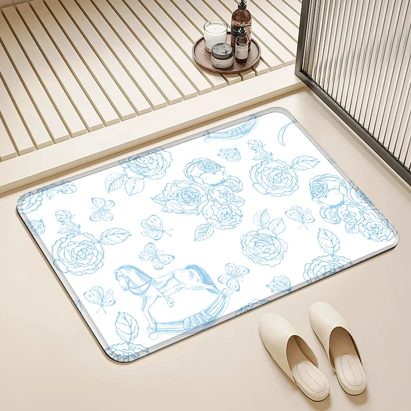 Blue Rose & Rocking Horse Flannel Doormat Non-Slip Absorbent Soft Floor Mat for Entryway Bathroom Kitchen Home Decor
Blue Rose & Rocking Horse Flannel Doormat Non-Slip Absorbent Soft Floor Mat for Entryway Bathroom Kitchen Home Decor