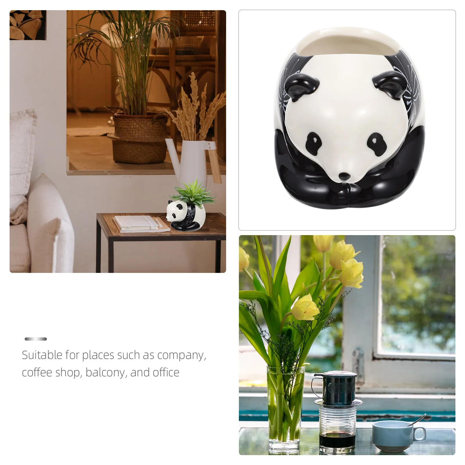 Ceramic Cartoon Panda Flower Pot Compact Succulent Container for Garden Balcony Office Home Decorative Plant Nursery Flowerpot
Ceramic Cartoon Panda Flower Pot Compact Succulent Container for Garden Balcony Office Home Decorative Plant Nursery Flowerpot